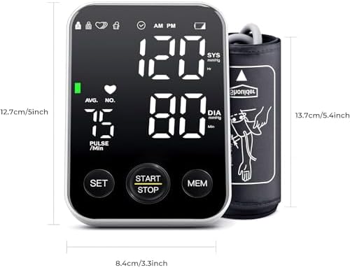 Monitor de Presión Arterial Oklar para Brazo Superior, Máquina BP con Memoria de 2x120 Lecturas, Manguito Ajustable 8.7-15.7, Pantalla Grande con Luz - imagen 8