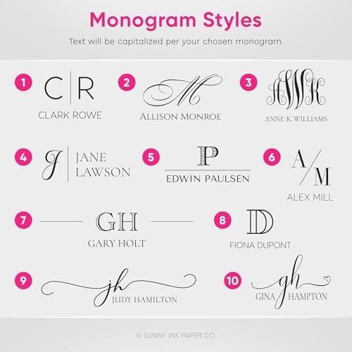 Tarjetas de Nota Personalizadas con Monograma de Sunny Ink Paper Co. - Papelería de Correspondencia Plana y Doblada - Notas de Agradecimiento - imagen 4