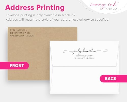 Tarjetas de Nota Personalizadas con Monograma de Sunny Ink Paper Co. - Papelería de Correspondencia Plana y Doblada - Notas de Agradecimiento - imagen 6