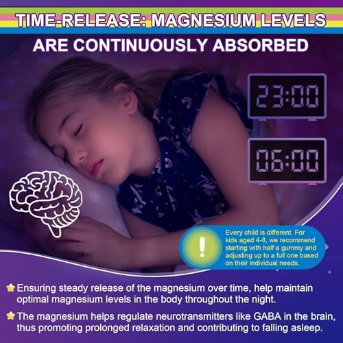 Gomitas de Magnesio Glicinato Sin Azúcar para Adultos y Niños 4+, Suplemento de 400/200mg con B6D3 y L-Teanina para Sueño y Relajación, 1 Paquete - imagen 6