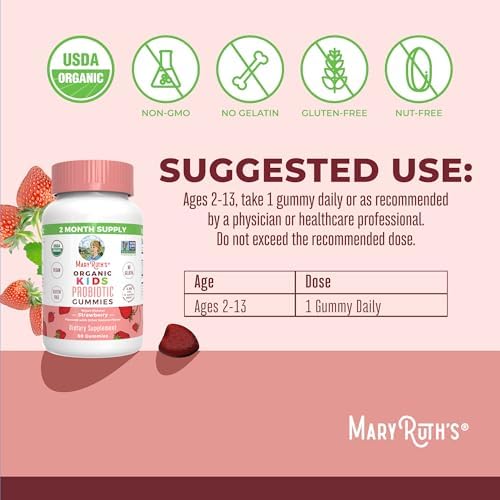 Probioticos para Niños MaryRuth Organics | Gomitas Veganas | Salud Digestiva y Inmunológica | 60 Unidades | Suministro para 2 Meses | Sin Gluten - imagen 3