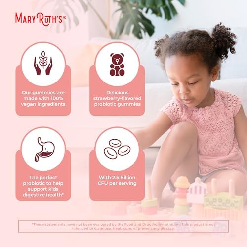 Probioticos para Niños MaryRuth Organics | Gomitas Veganas | Salud Digestiva y Inmunológica | 60 Unidades | Suministro para 2 Meses | Sin Gluten - imagen 6