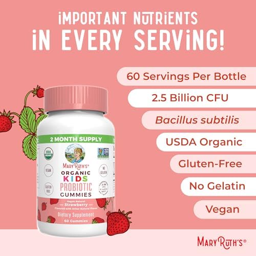 Probioticos para Niños MaryRuth Organics | Gomitas Veganas | Salud Digestiva y Inmunológica | 60 Unidades | Suministro para 2 Meses | Sin Gluten - imagen 7