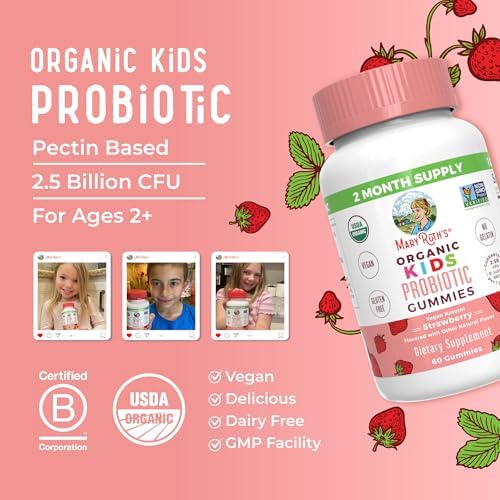 Probioticos para Niños MaryRuth Organics | Gomitas Veganas | Salud Digestiva y Inmunológica | 60 Unidades | Suministro para 2 Meses | Sin Gluten - imagen 8