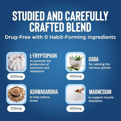 Relaxium Suplemento para Dormir Adultos - Fórmula Profesional | 5mg de Melatonina, Glicinato de Magnesio, Valeriana y Ashwagandha | Apoyo para el - imagen 3