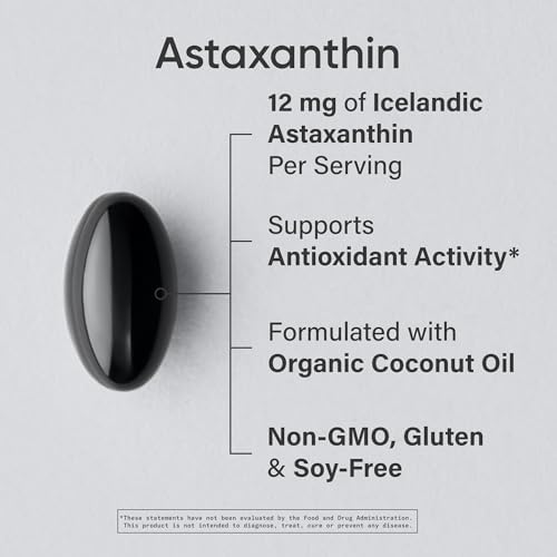 Suplemento Antioxidante Sports Research® Astaxantina Triple Fuerza 12mg con Aceite de Coco Orgánico - 60 Softgels Sin Soja, No GMO, Sin Gluten - imagen 2