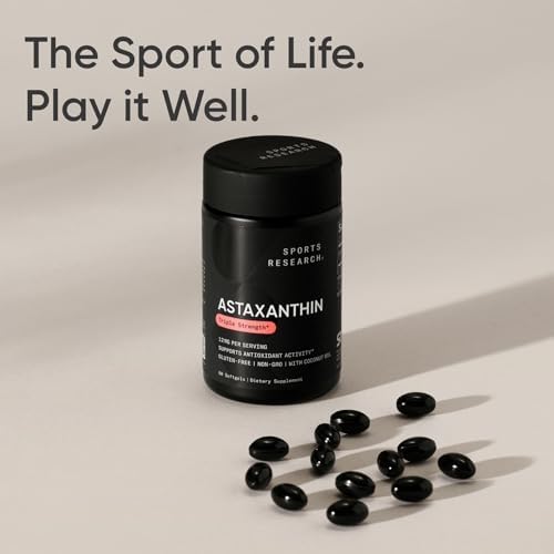 Suplemento Antioxidante Sports Research® Astaxantina Triple Fuerza 12mg con Aceite de Coco Orgánico - 60 Softgels Sin Soja, No GMO, Sin Gluten - imagen 7