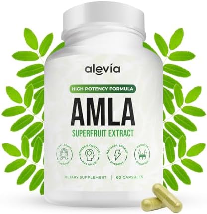 Cápsulas Orgánicas de Amla Alevia 1000mg – Suplemento de Grosella India – Polvo de Amla Orgánico para Antioxidantes, Energía y Digestión – Fórmula - imagen 1