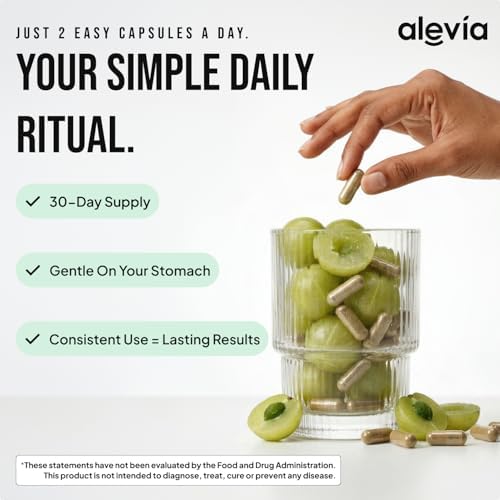 Cápsulas Orgánicas de Amla Alevia 1000mg – Suplemento de Grosella India – Polvo de Amla Orgánico para Antioxidantes, Energía y Digestión – Fórmula - imagen 8