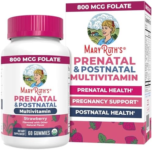 Vitaminas Prenatales MARYRUTH'S Organics para Mujeres | Gomitas Orgánicas USDA | Vitaminas Postnatales para Lactancia | Methylfolate 800 mcg DFE | - imagen 1