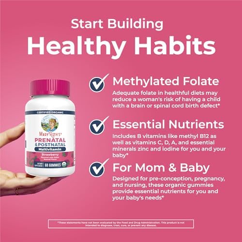 Vitaminas Prenatales MARYRUTH'S Organics para Mujeres | Gomitas Orgánicas USDA | Vitaminas Postnatales para Lactancia | Methylfolate 800 mcg DFE | - imagen 5