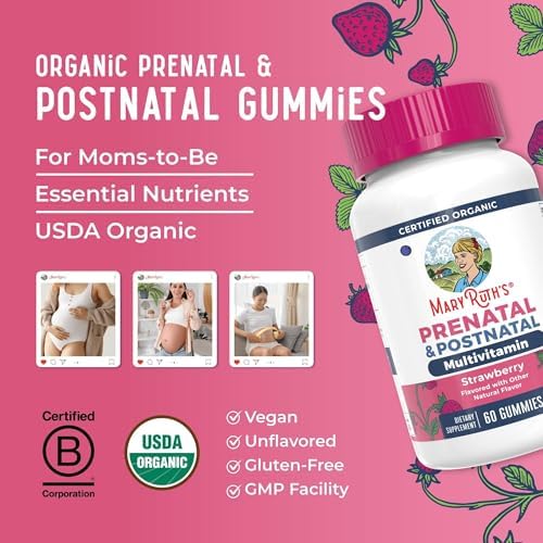 Vitaminas Prenatales MARYRUTH'S Organics para Mujeres | Gomitas Orgánicas USDA | Vitaminas Postnatales para Lactancia | Methylfolate 800 mcg DFE | - imagen 7