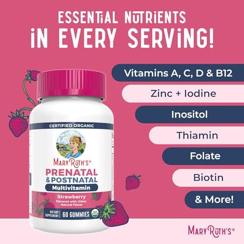 Vitaminas Prenatales MARYRUTH'S Organics para Mujeres | Gomitas Orgánicas USDA | Vitaminas Postnatales para Lactancia | Methylfolate 800 mcg DFE | - imagen 8