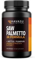 Suplemento de Saw Palmetto con Ortiga y Extracto de Semilla de Calabaza - Fórmula Avanzada 3X - Bloqueador de DHT, Salud Urinaria y Soporte - imagen 1