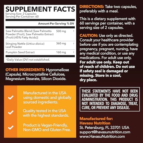 Suplemento de Saw Palmetto con Ortiga y Extracto de Semilla de Calabaza - Fórmula Avanzada 3X - Bloqueador de DHT, Salud Urinaria y Soporte - imagen 2