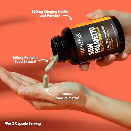 Suplemento de Saw Palmetto con Ortiga y Extracto de Semilla de Calabaza - Fórmula Avanzada 3X - Bloqueador de DHT, Salud Urinaria y Soporte - imagen 4