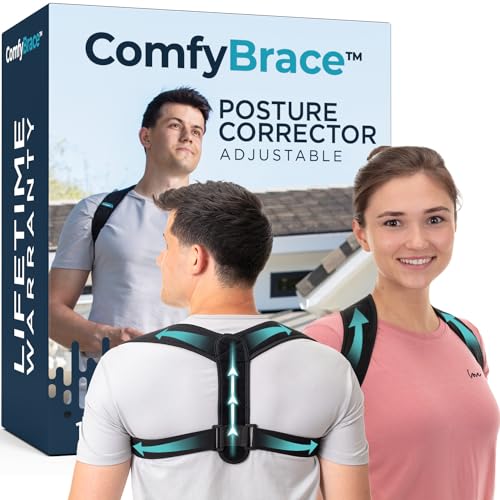 Corrector de Postura ComfyBrace - Faja Ajustable para Hombres y Mujeres - Soporte para la Espalda Media y Alta - Alivio de Dolor en Cuello, Hombros y - imagen 1