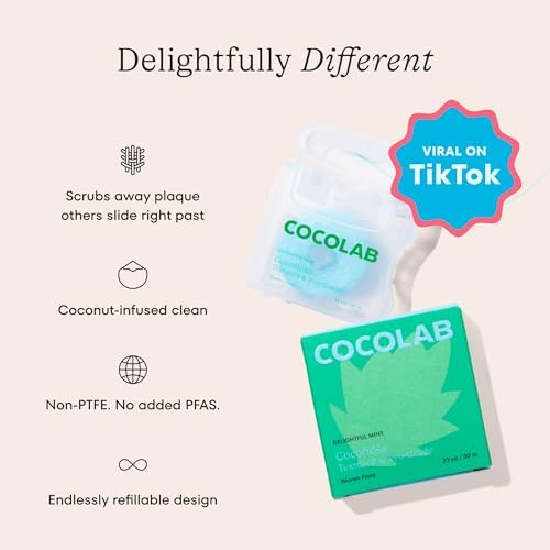Cocofloss Refil de Hilo Dental Expandible de Cocolab, Hilo Dental con Cera Infusionado con Aceite de Coco, Vegano, Menta, Paquete de 3 Refills - imagen 3