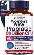 Probióticos Crudos para Mujeres Wholesome Wellness de Dr. Formulated, 100 Mil Millones CFUs, Cápsulas con Prebióticos y Enzimas Digestivas, - imagen 1