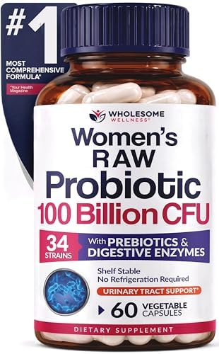 Probióticos Crudos para Mujeres Wholesome Wellness de Dr. Formulated, 100 Mil Millones CFUs, Cápsulas con Prebióticos y Enzimas Digestivas, - imagen 1