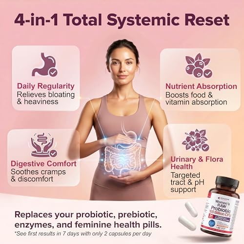 Probióticos Crudos para Mujeres Wholesome Wellness de Dr. Formulated, 100 Mil Millones CFUs, Cápsulas con Prebióticos y Enzimas Digestivas, - imagen 4