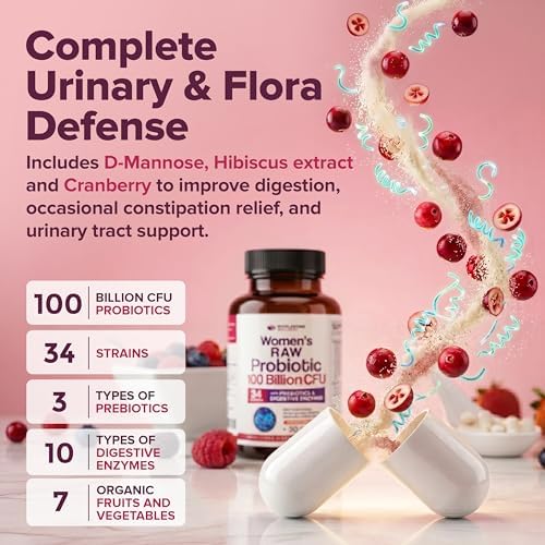 Probióticos Crudos para Mujeres Wholesome Wellness de Dr. Formulated, 100 Mil Millones CFUs, Cápsulas con Prebióticos y Enzimas Digestivas, - imagen 6