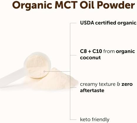 Micro Ingredients Polvo de Aceite MCT Orgánico con Fibra Prebiótica, 1 Libra (16 Onzas) | Aceite MCT C8 para Crema de Café | Sin OGM, Keto, Vegano - imagen 3