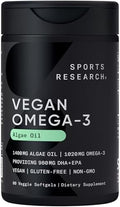 Sports Research Omega-3 Vegano Alternativa al Aceite de Pescado - Alto en DHA y EPA de Algas | No GMO y Certificado Vegano - 60 Cápsulas Veganas (Sin - imagen 1