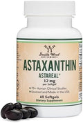 Astaxantina Triple Fuerza 12mg (Solo Astaxantina Patentada Astrareal con 70+ Ensayos Clínicos en Humanos) Cultivada y Hecha en EE. UU. por Double Wood - imagen 1
