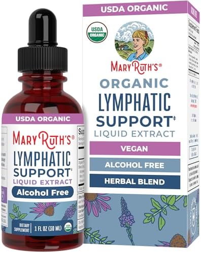 Gotas Líquidas de Soporte Linfático MARYRUTH'S Orgánicas USDA | Mezcla Herbal con Equinácea y Saúco | Verbena Azul | Vegano | Sin Alcohol | No GMO | - imagen 1