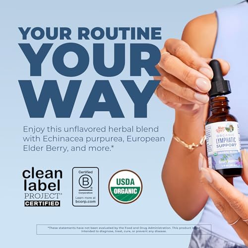 Gotas Líquidas de Soporte Linfático MARYRUTH'S Orgánicas USDA | Mezcla Herbal con Equinácea y Saúco | Verbena Azul | Vegano | Sin Alcohol | No GMO | - imagen 2