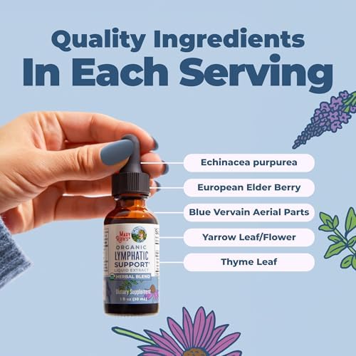 Gotas Líquidas de Soporte Linfático MARYRUTH'S Orgánicas USDA | Mezcla Herbal con Equinácea y Saúco | Verbena Azul | Vegano | Sin Alcohol | No GMO | - imagen 5