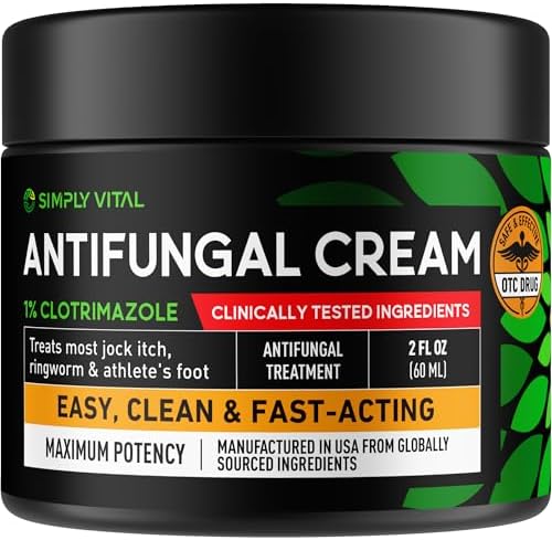 Crema Antifúngica SimplyVital 1% Clotrimazol - Tratamiento para Pie de Atleta, Picazón en la ingle y Tiña - 2oz - imagen 1