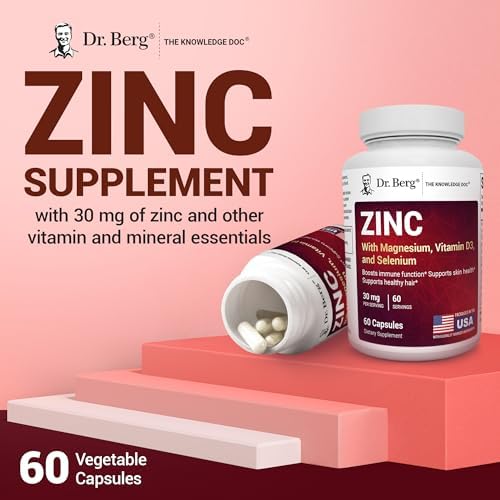 Suplemento de Zinc Dr. Berg 30mg con Magnesio, Vitamina D3, Selenio y Cobre - Zinc Quelado para Hombres y Mujeres - 60 Cápsulas para Inmunidad, Piel, - imagen 4