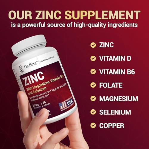 Suplemento de Zinc Dr. Berg 30mg con Magnesio, Vitamina D3, Selenio y Cobre - Zinc Quelado para Hombres y Mujeres - 60 Cápsulas para Inmunidad, Piel, - imagen 6