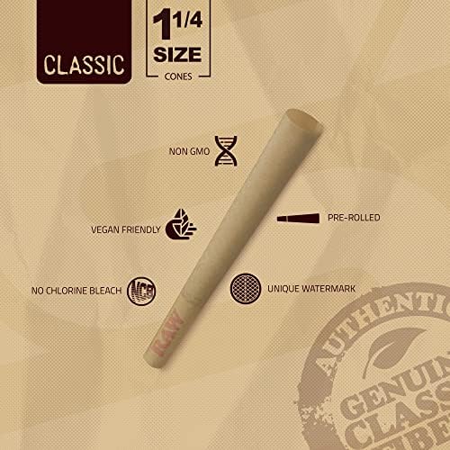 Conos Pre-enrollados RAW Classic 1-1/4 de Larga Duración - Paquete de 100 con Consejos y Tubos de Empaque Incluidos - imagen 3