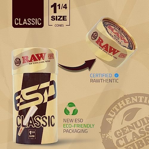 Conos Pre-enrollados RAW Classic 1-1/4 de Larga Duración - Paquete de 100 con Consejos y Tubos de Empaque Incluidos - imagen 4