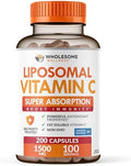 Cápsulas de Vitamina C Liposomal Wholesome Wellness (200 píldoras 1500mg) Alta Absorción, Refuerzo Inmunológico y de Colágeno, Soporte Inmunitario - imagen 1