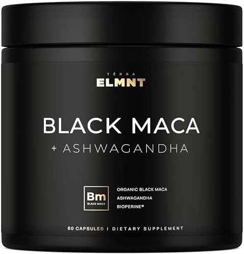 Cápsulas de Maca Negra Orgánica 40x con Ashwagandha - Suplemento para Hombres 40:1 - 100% Maca Peruana Gelatinizada en Polvo - imagen 1