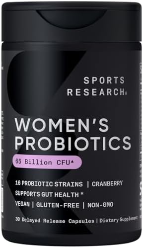 Probioticos para Mujeres Sports Research con Prebioticos, 65 Mil millones CFU - Cápsulas Veganas para Salud Digestiva - 30 Contenido - imagen 1