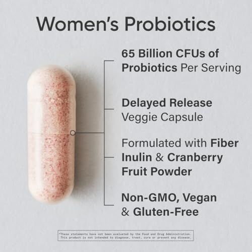 Probioticos para Mujeres Sports Research con Prebioticos, 65 Mil millones CFU - Cápsulas Veganas para Salud Digestiva - 30 Contenido - imagen 2