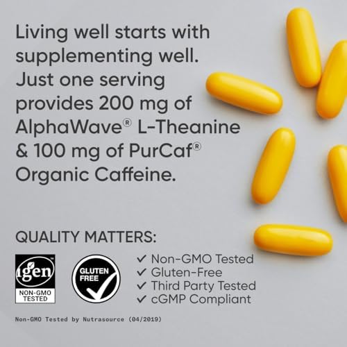 Suplemento de L-Theanina de Sports Research con Cafeína y Aceite MCT de Coco - Energía Enfocada, Alerta y Relajación Sin Somnolencia - 200mg - imagen 4