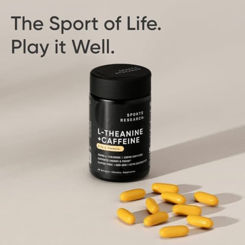 Suplemento de L-Theanina de Sports Research con Cafeína y Aceite MCT de Coco - Energía Enfocada, Alerta y Relajación Sin Somnolencia - 200mg - imagen 7