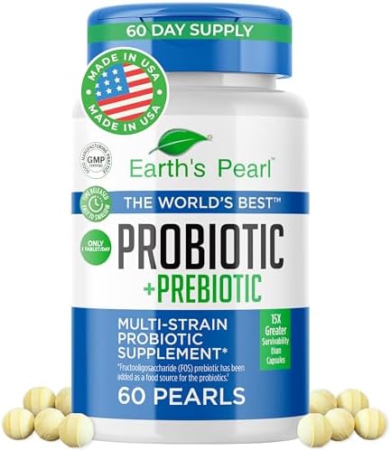 Probioticos Earth's Pearl para Mujeres, Hombres y Niños - Probioticos y Prebioticos en Forma de Perla con BIO-Tract®, 4 Mil Millones CFU, Apoyo - imagen 1