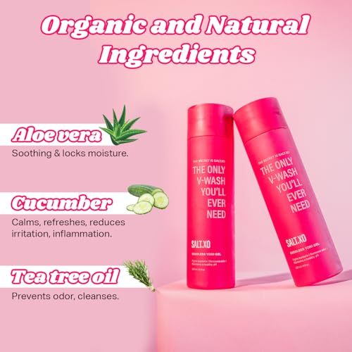 Gel de Lavado Yoni Sin Semillas salt.xo, Gel Natural para Cuidado Íntimo con Pepino y Aloe Vera, pH Balanceado, 8 Fl Oz, Libre de Crueldad - imagen 4