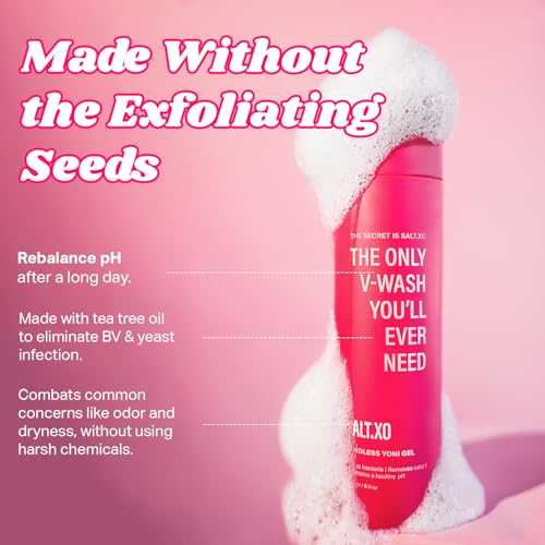 Gel de Lavado Yoni Sin Semillas salt.xo, Gel Natural para Cuidado Íntimo con Pepino y Aloe Vera, pH Balanceado, 8 Fl Oz, Libre de Crueldad - imagen 5