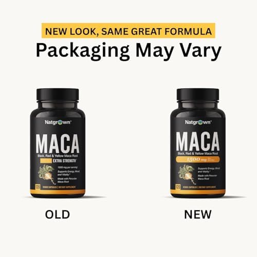 Cápsulas de Polvo de Raíz de Maca Orgánica Natgrown - Negra, Roja y Amarilla - 1500 mg por Porción - Suplemento Vegano Gelatinizado - 120 Contenidos - imagen 5