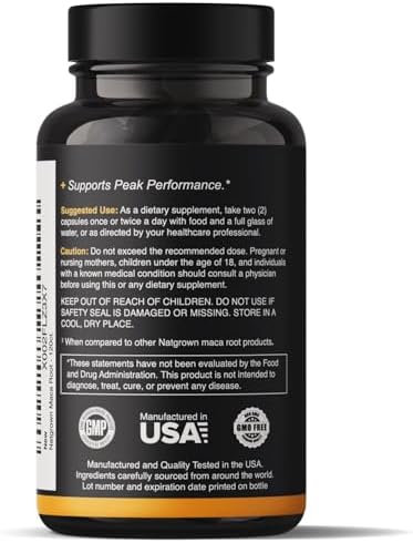 Cápsulas de Polvo de Raíz de Maca Orgánica Natgrown - Negra, Roja y Amarilla - 1500 mg por Porción - Suplemento Vegano Gelatinizado - 120 Contenidos - imagen 8