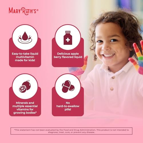 Multivitamínico Líquido para Niños MARYRUTH'S | Suplemento de Soporte Inmunológico | Vitamina C y D | Nutrientes Esenciales | Vegano | 15.22 fl oz - imagen 5