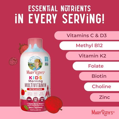 Multivitamínico Líquido para Niños MARYRUTH'S | Suplemento de Soporte Inmunológico | Vitamina C y D | Nutrientes Esenciales | Vegano | 15.22 fl oz - imagen 6